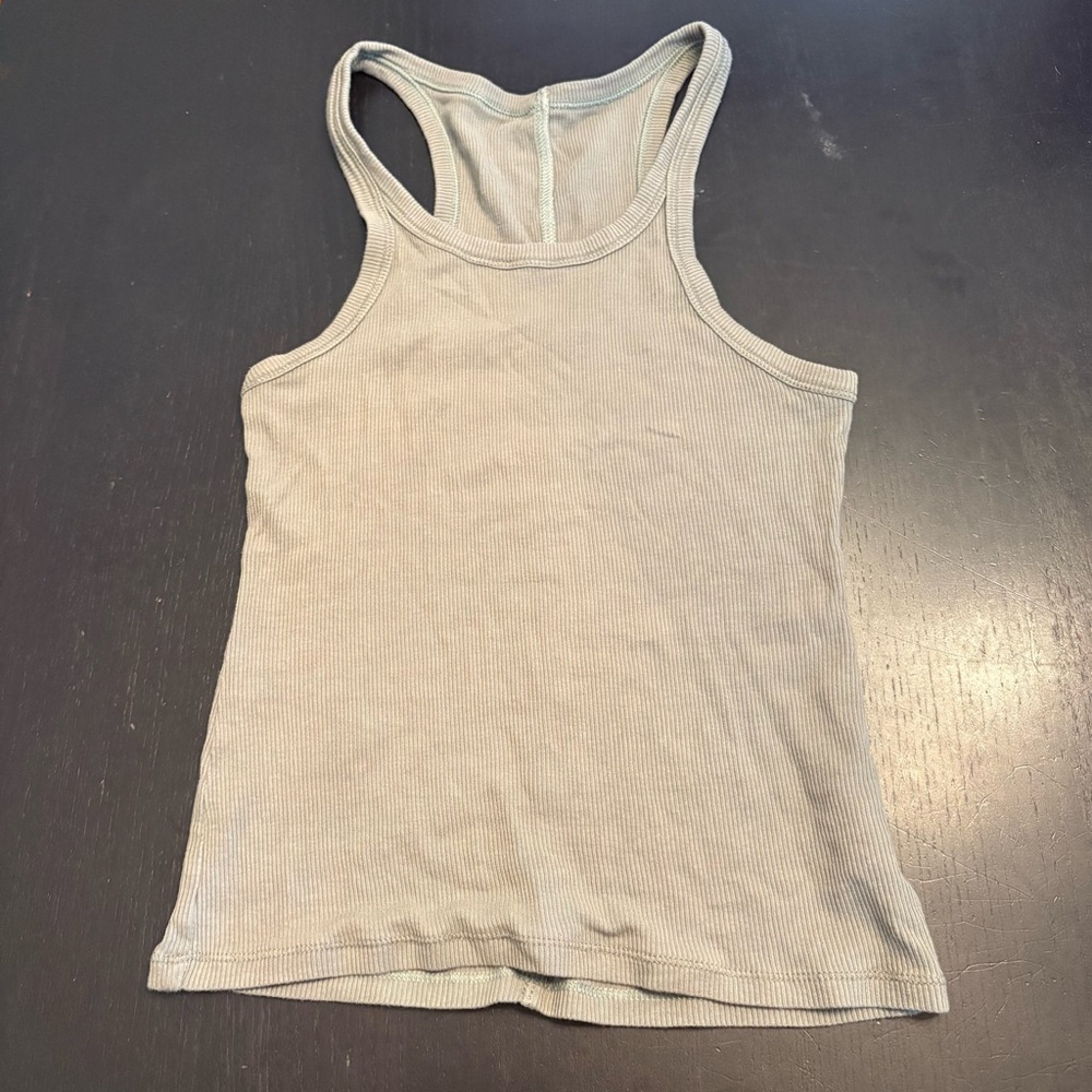 Style Addict Khaki Racerback Ribbed Tank Top - Picture 2 of 3